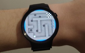 Ball in Maze running on an Android watch with Cub3D