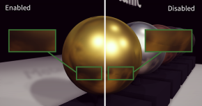 Comparison of cube mapping with and without seamless mode enabled